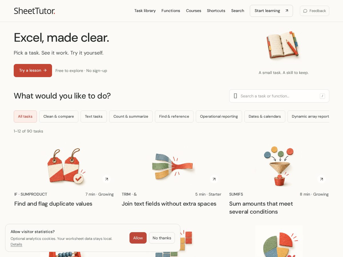 Landing-page snapshot of sheettutor.top