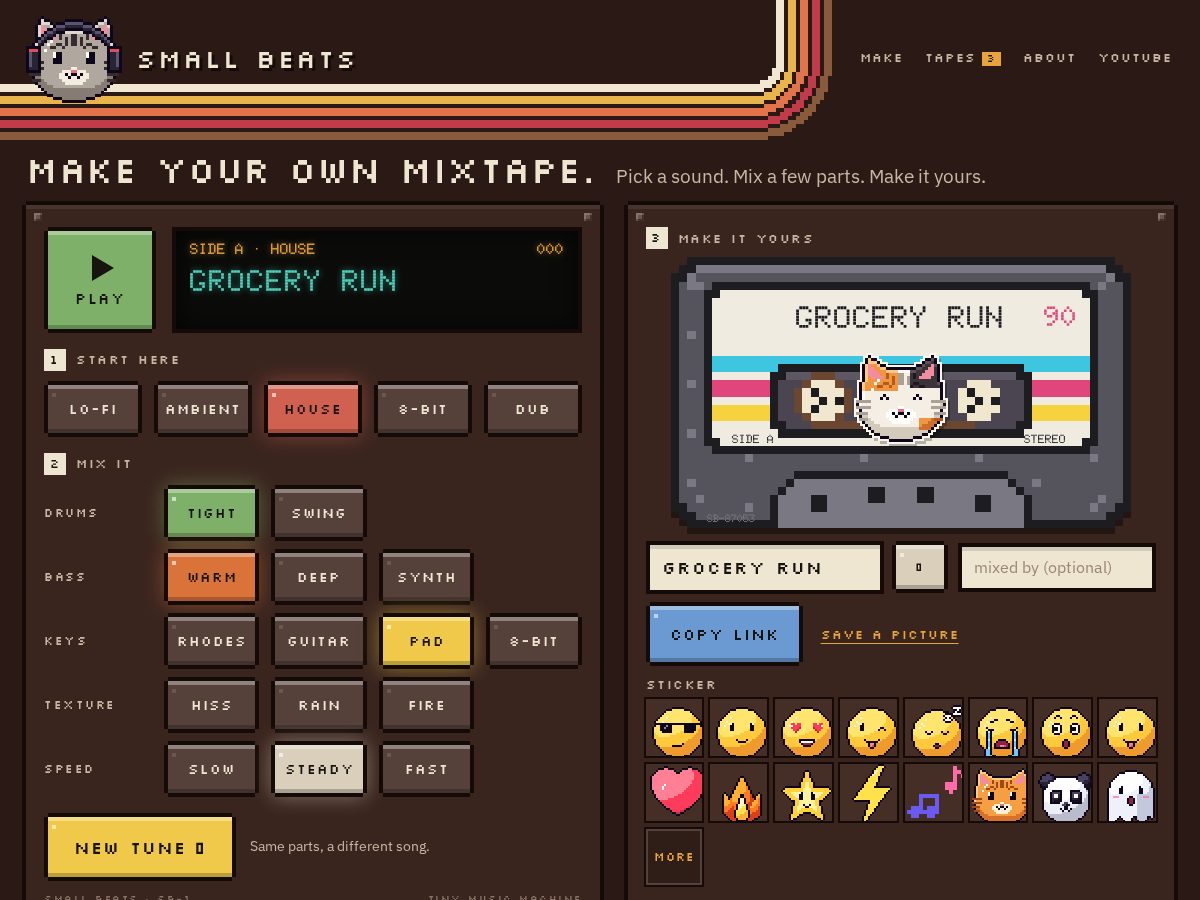 Landing-page snapshot of smallbeats.com