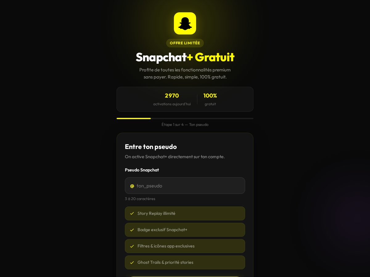 Landing-page snapshot of snapplusgratuit.net
