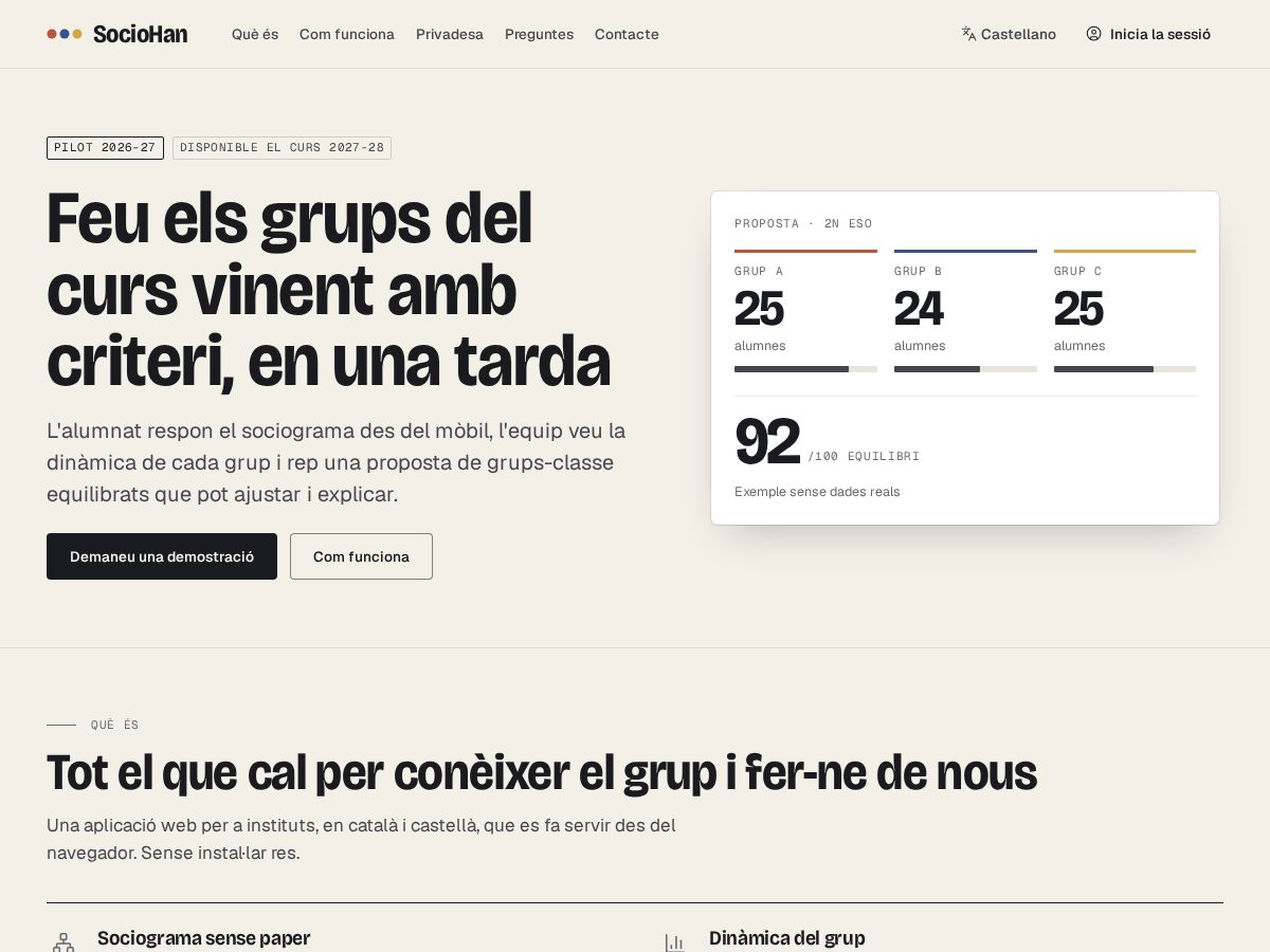 Landing-page snapshot of sociohan.com
