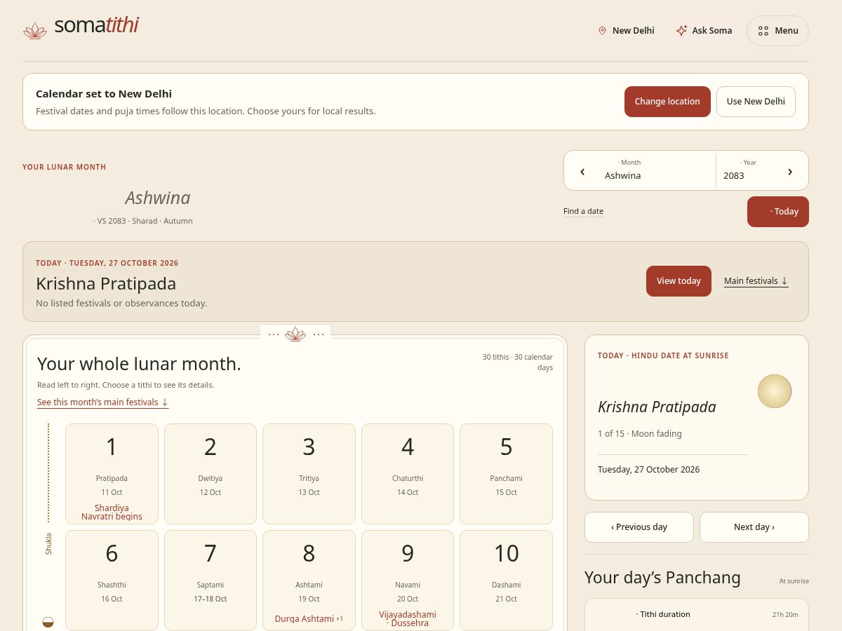 Landing-page snapshot of somatithi.com