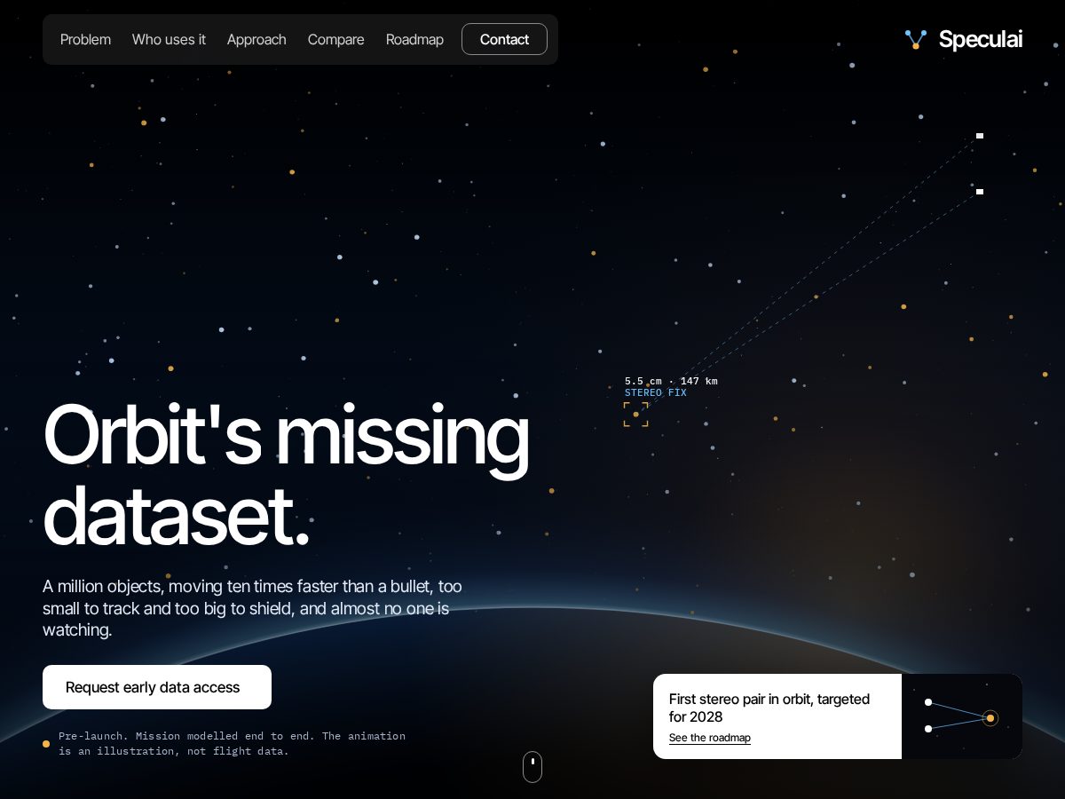 Landing-page snapshot of speculai.space