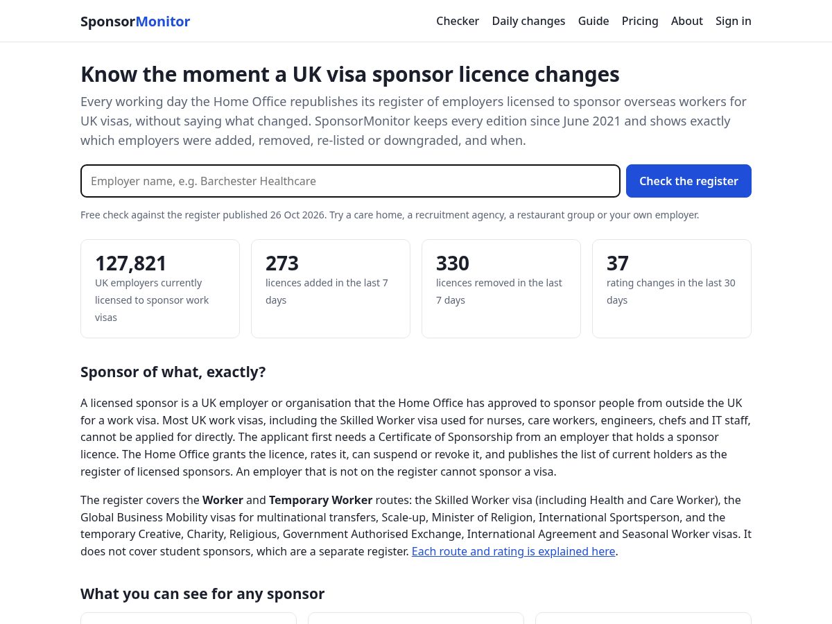 Landing-page snapshot of sponsormonitor.com