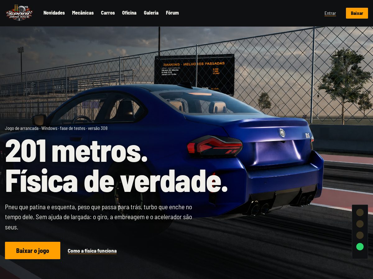 Landing-page snapshot of spooldragrace.com