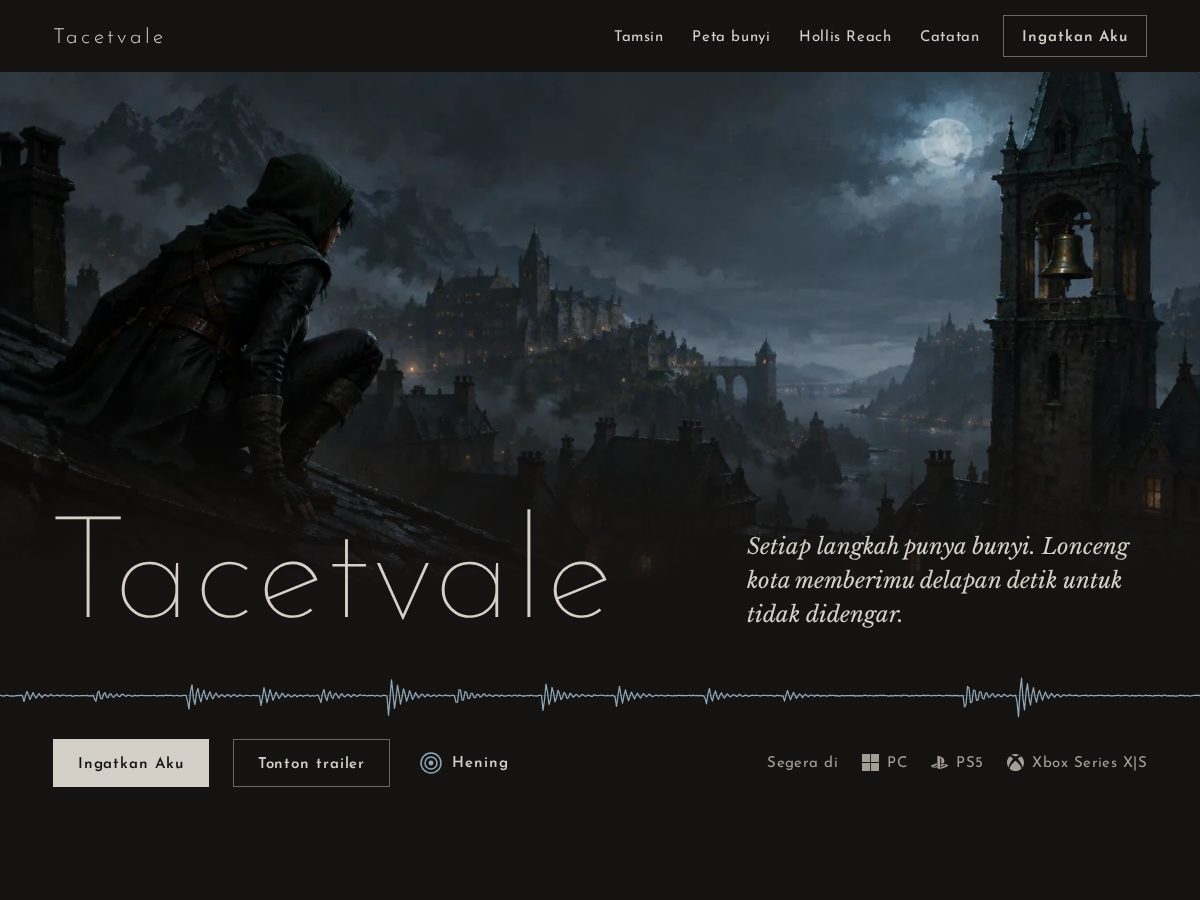 Landing-page snapshot of tacetvale.com