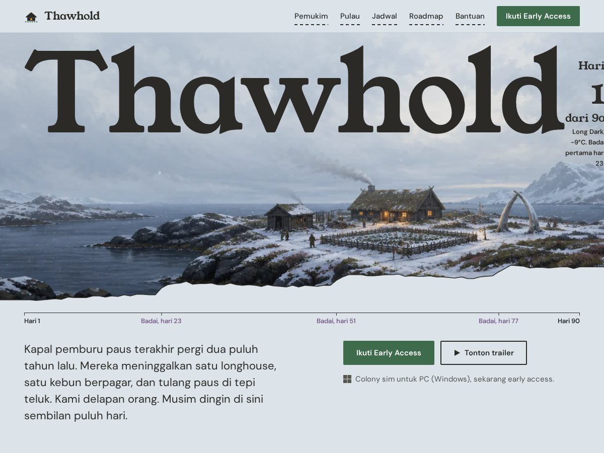 Landing-page snapshot of thawhold.com