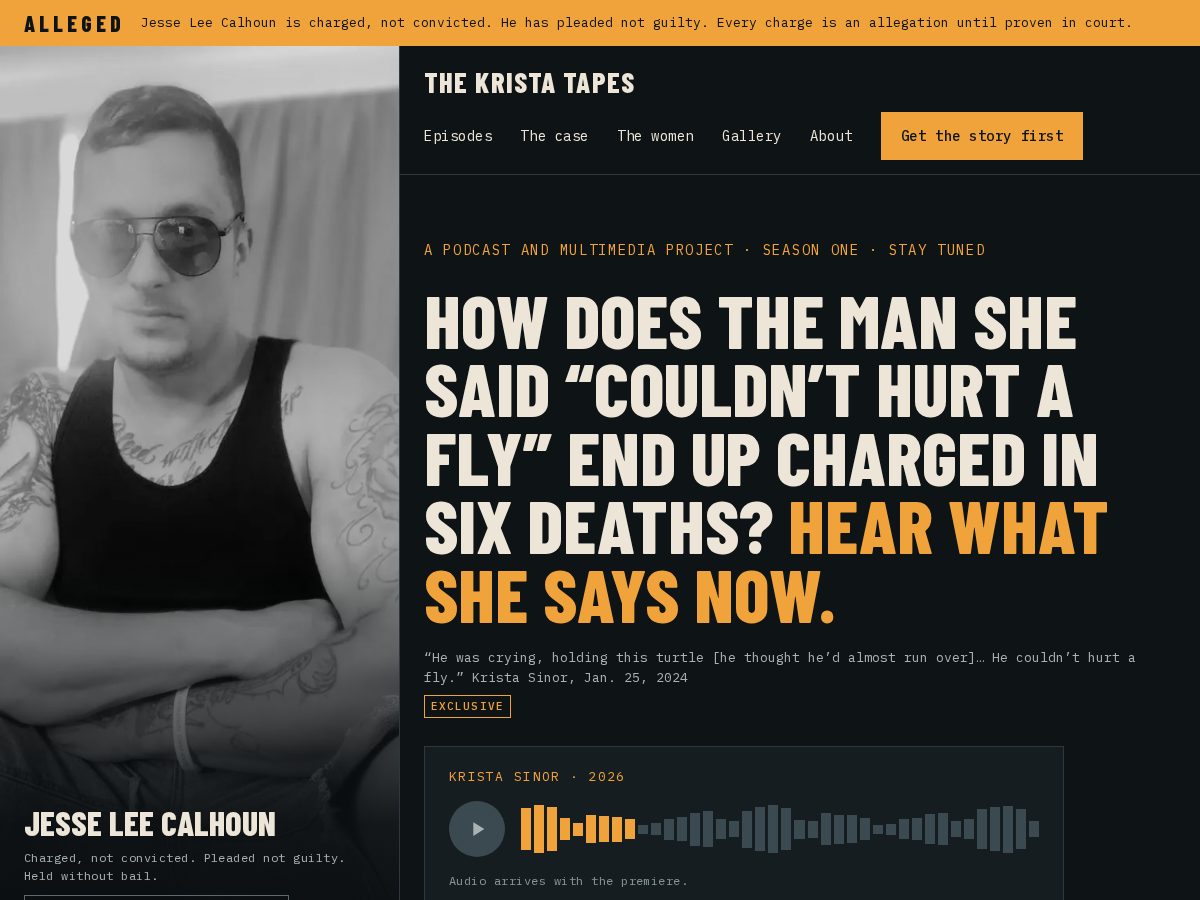 Landing-page snapshot of thekristatapes.com