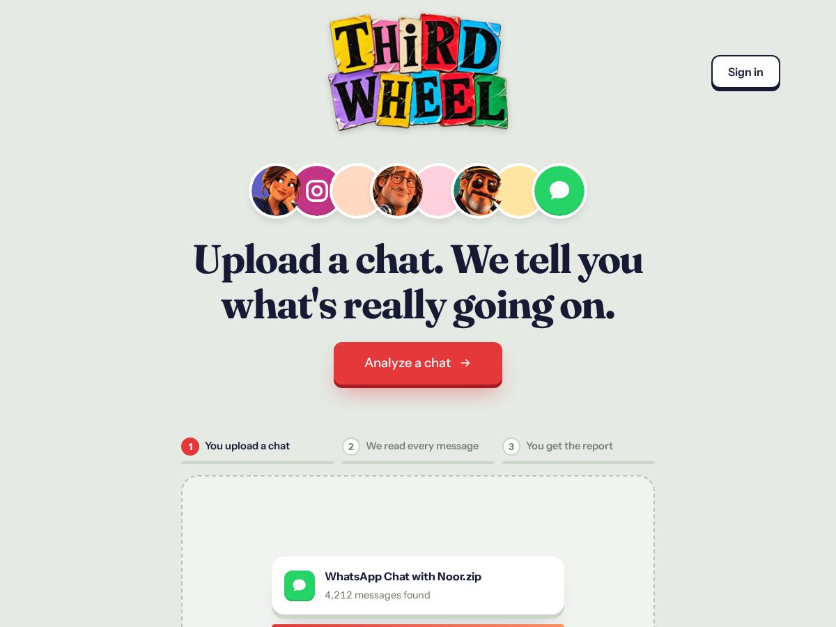Landing-page snapshot of thirdwheel.online
