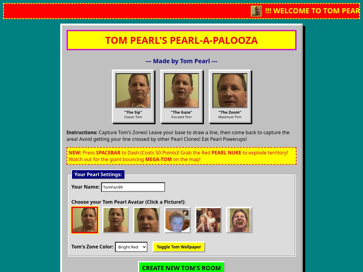 Landing-page snapshot of tompearl.online