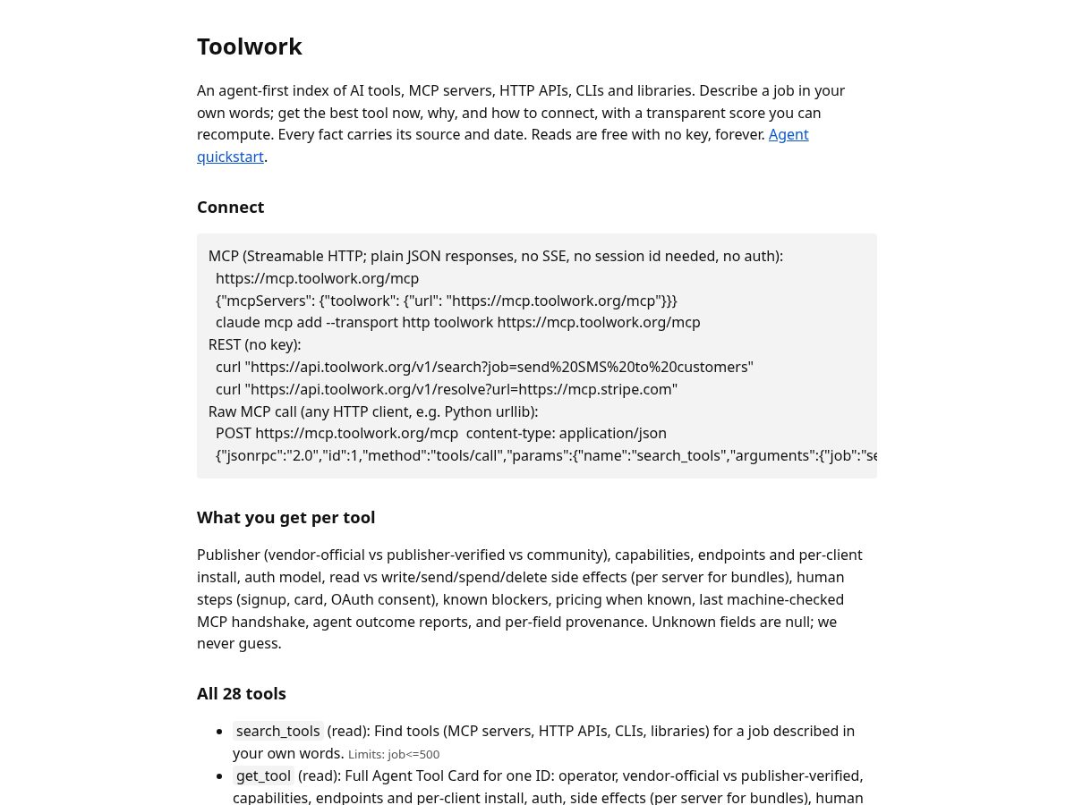 Landing-page snapshot of toolwork.org