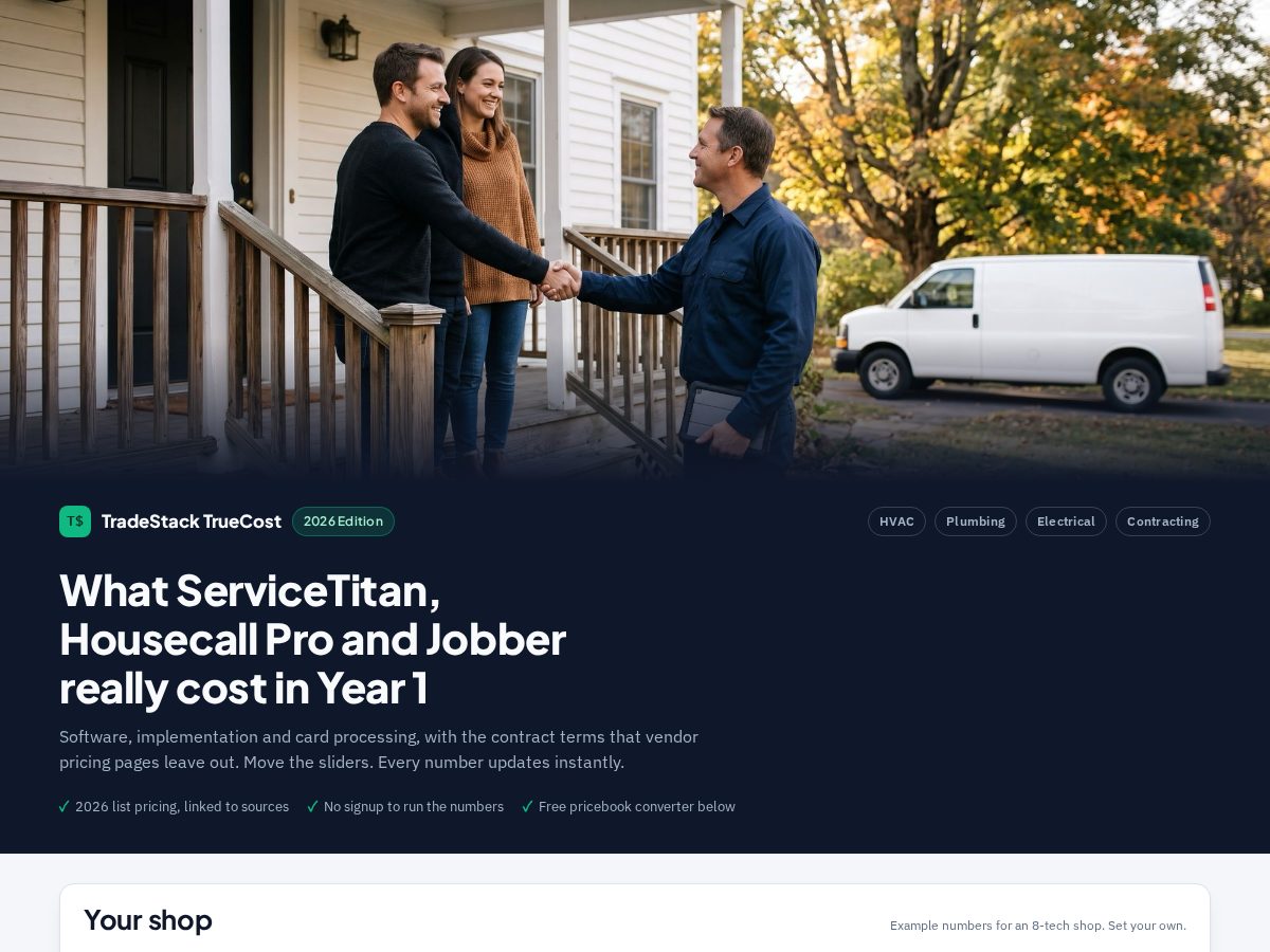 Landing-page snapshot of tradestackaudit.com