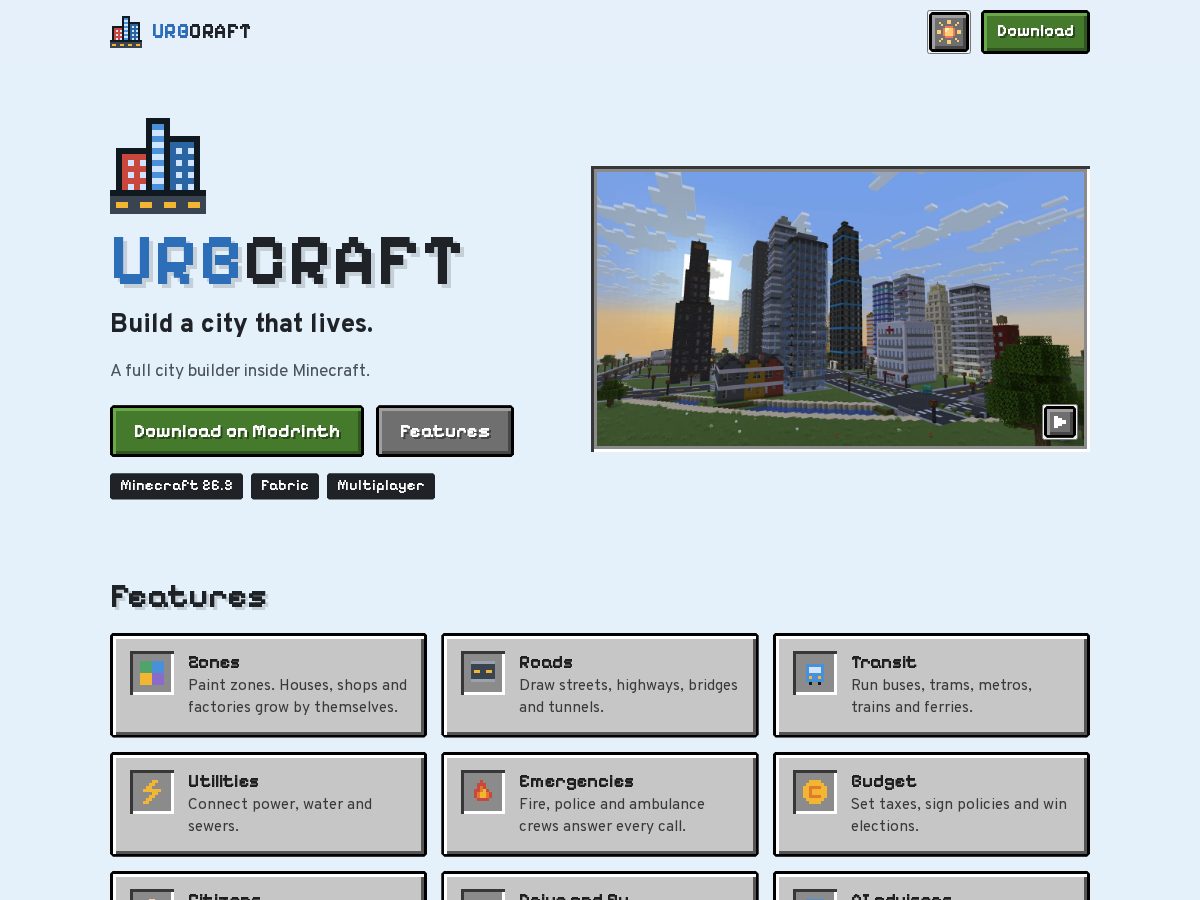 Landing-page snapshot of urbcraft.com