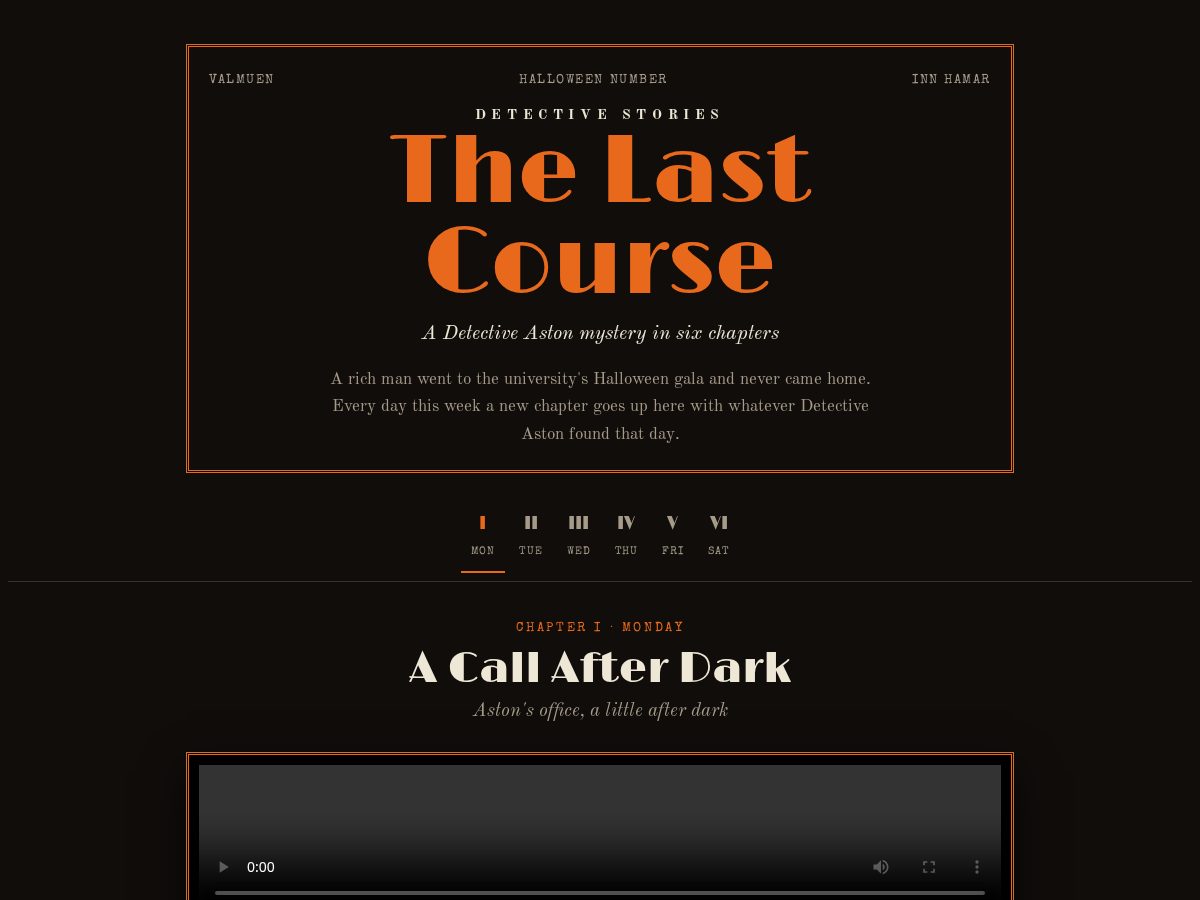 Landing-page snapshot of valmuenmystery.fun