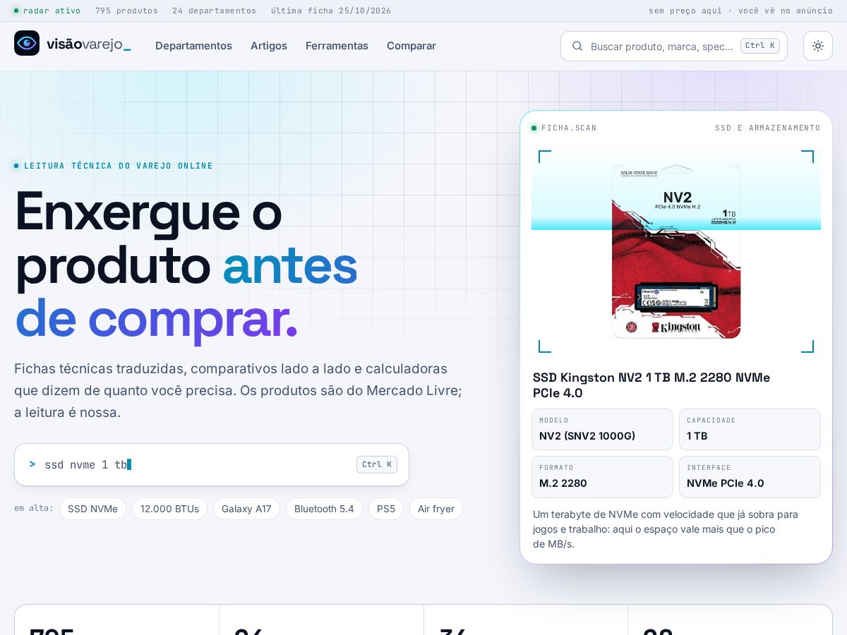Landing-page snapshot of visaovarejo.com