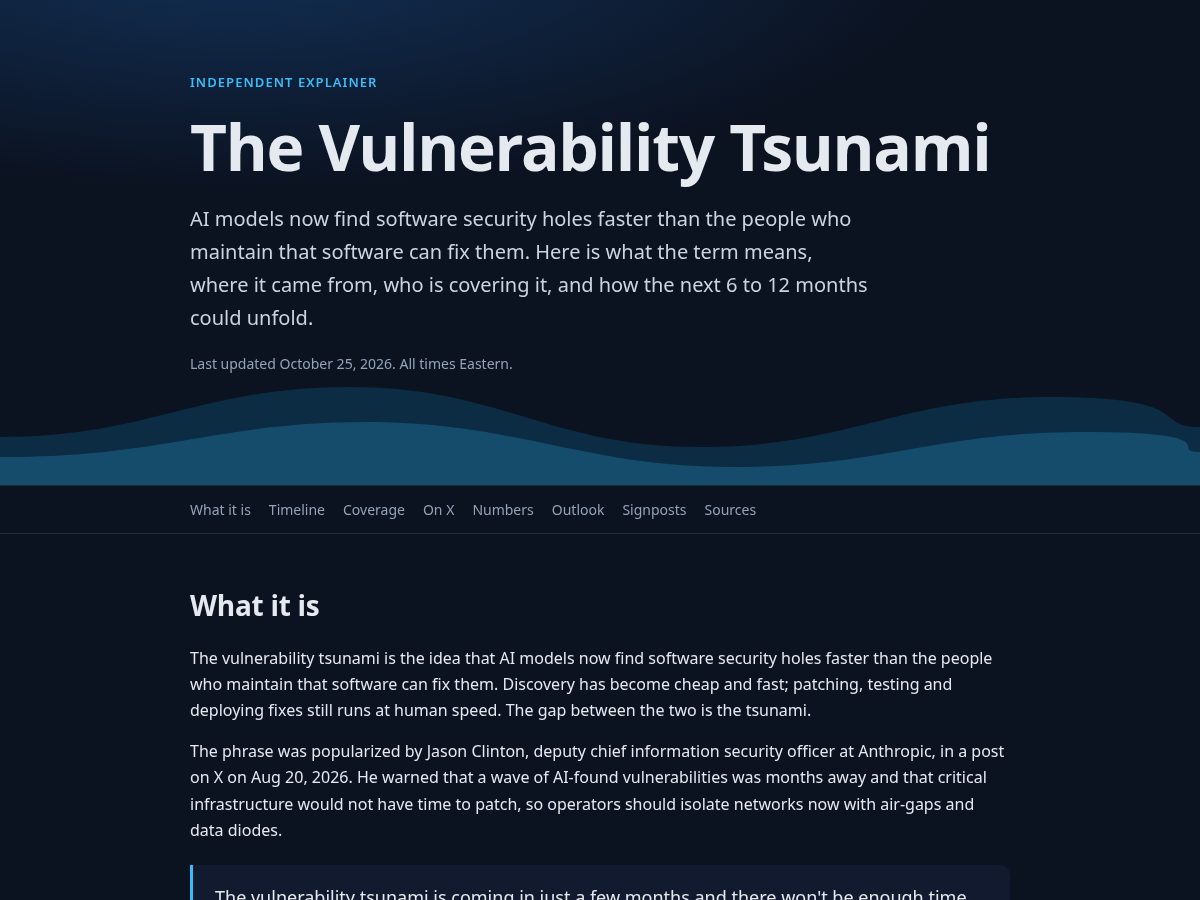 Landing-page snapshot of vulnerabilitytsunami.com
