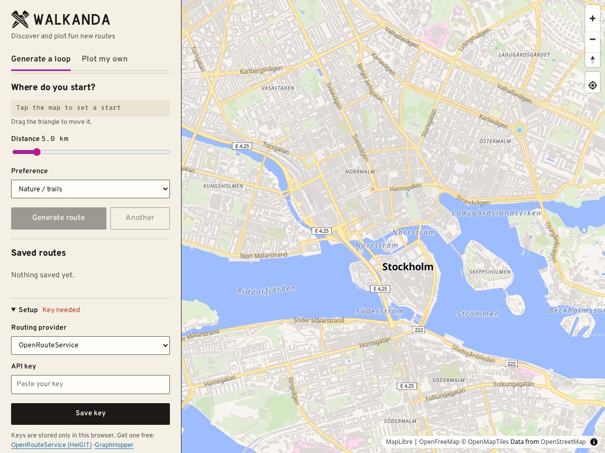 Landing-page snapshot of walkanda.com