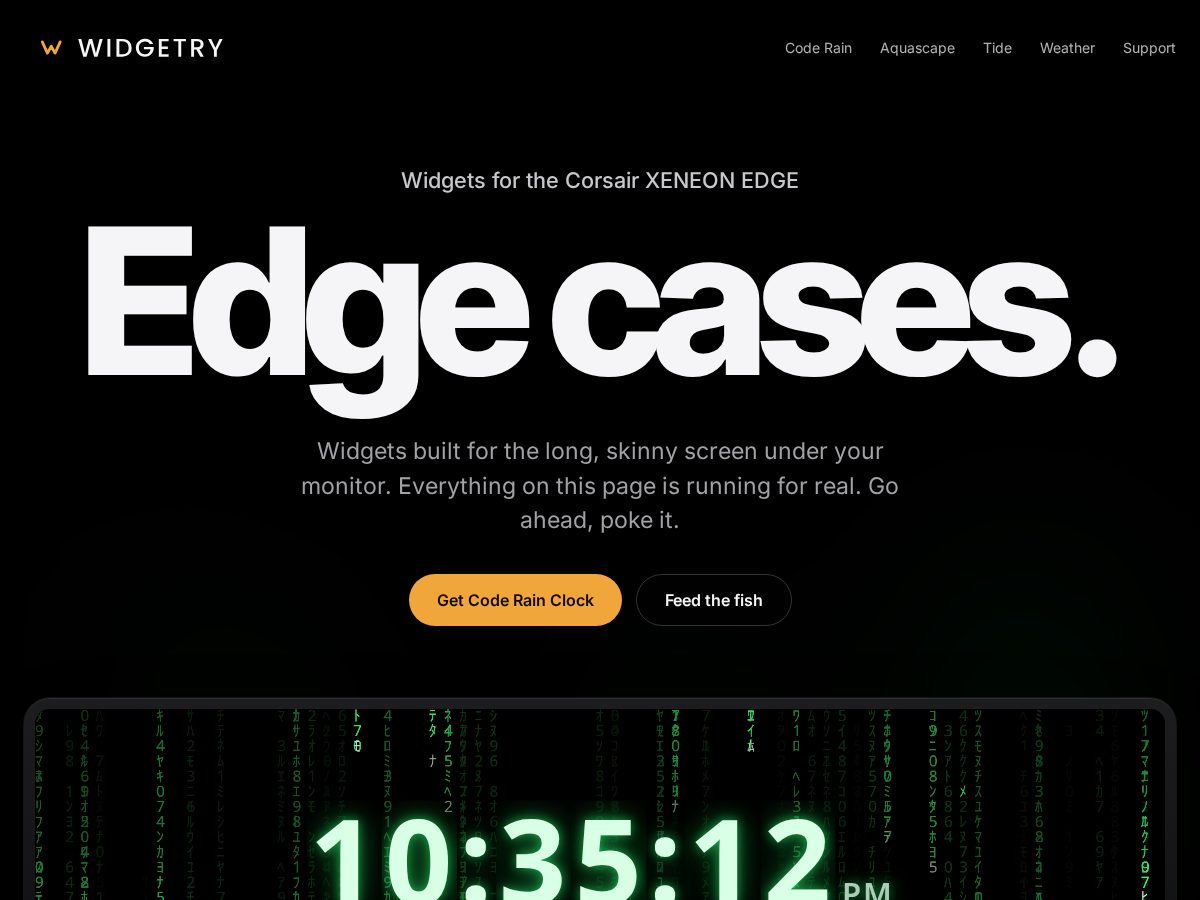 Landing-page snapshot of widgetry.shop