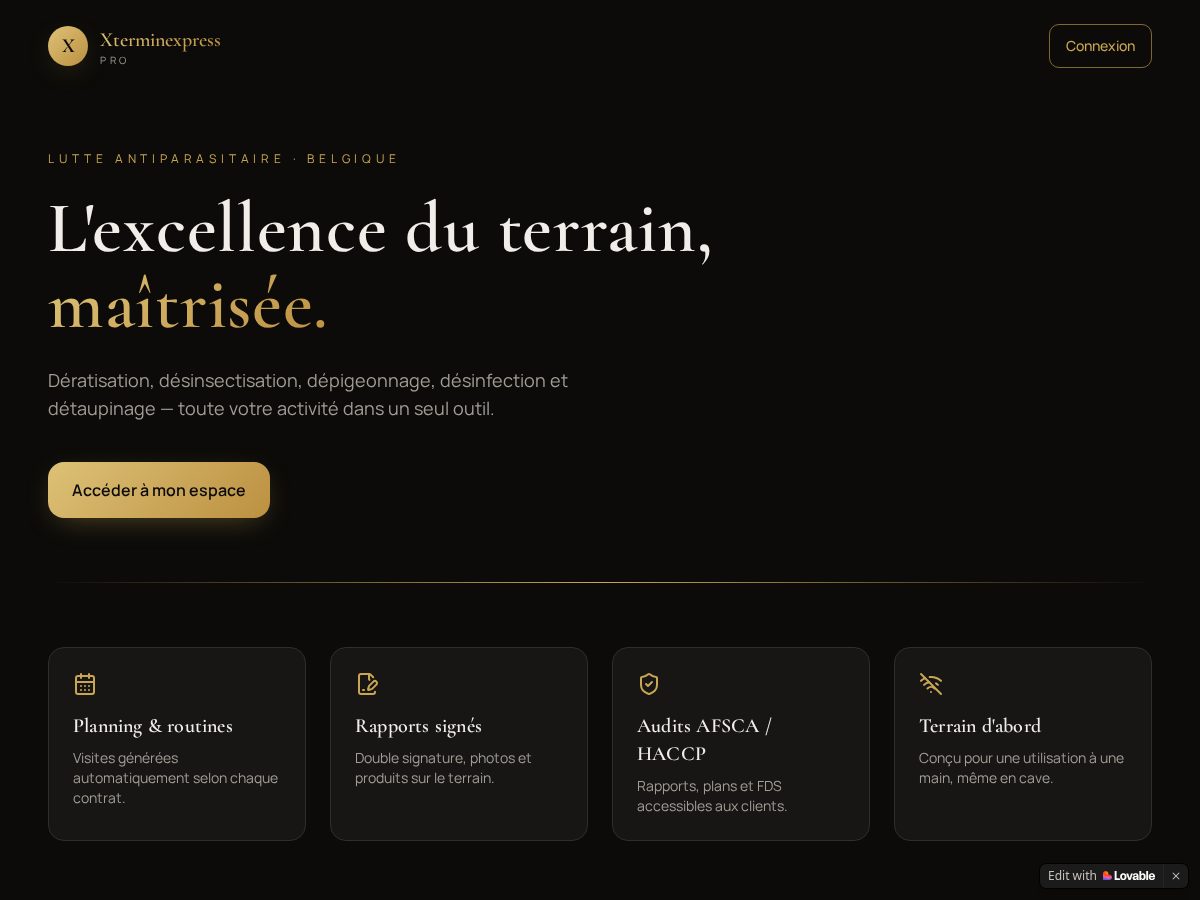 Landing-page snapshot of xterminexpress.app