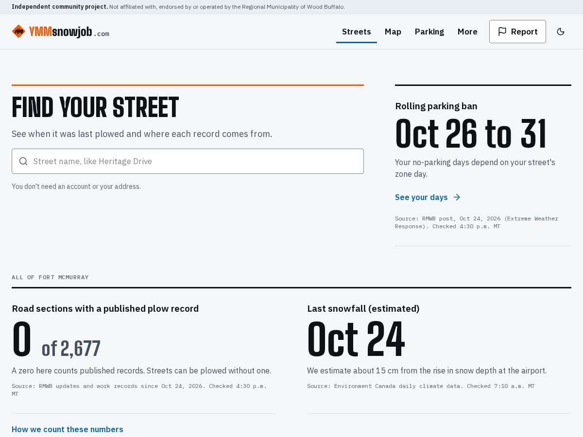 Landing-page snapshot of ymmsnowjob.com