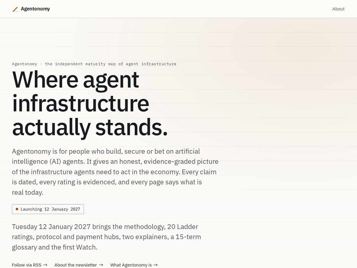 Landing-page snapshot of agentonomy.dev