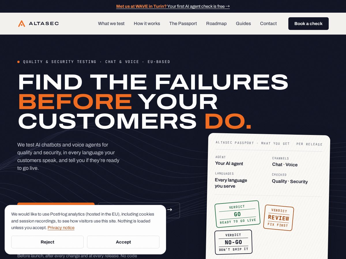 Landing-page snapshot of alta-sec.net