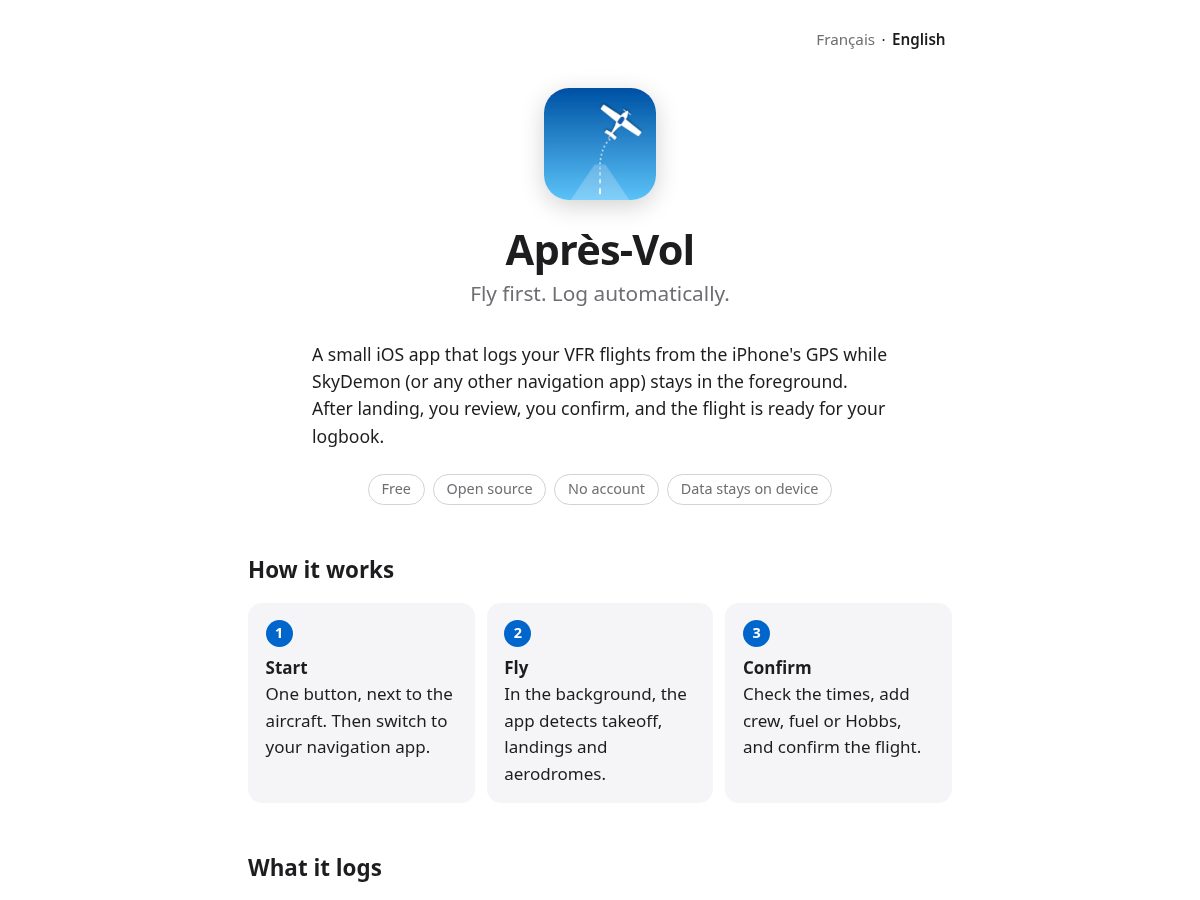 Landing-page snapshot of apresvol.aero