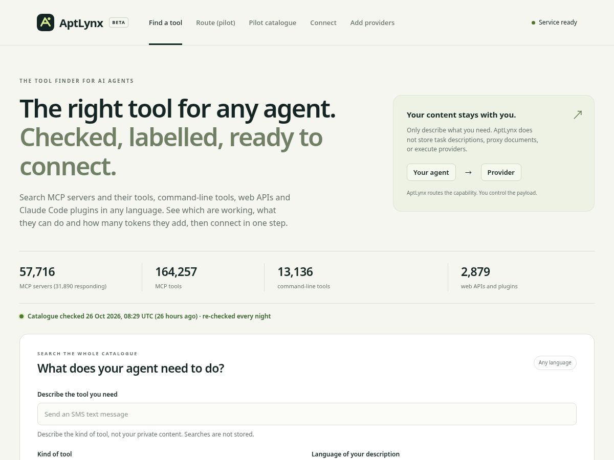 Landing-page snapshot of aptlynx.net