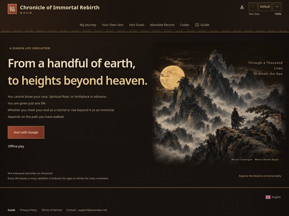 Landing-page snapshot of ascendao.net