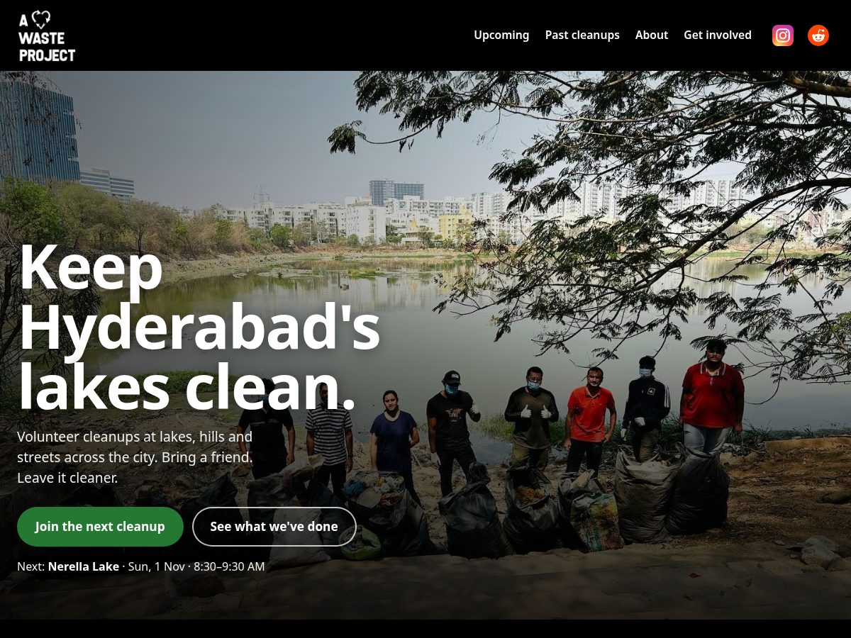Landing-page snapshot of awasteproject.org