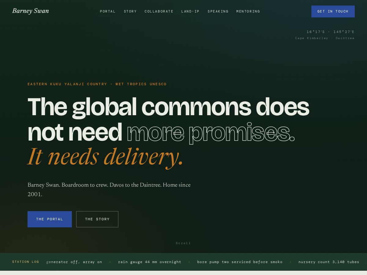 Landing-page snapshot of barneyswan.studio
