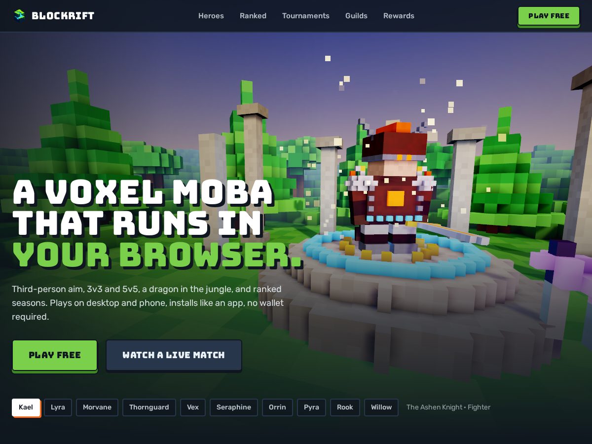 Landing-page snapshot of blockrift.org