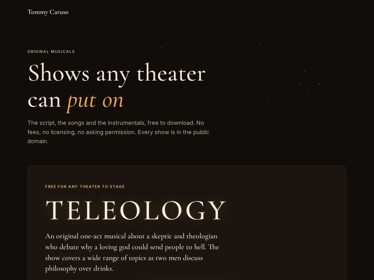 Landing-page snapshot of carusopublicdomain.org