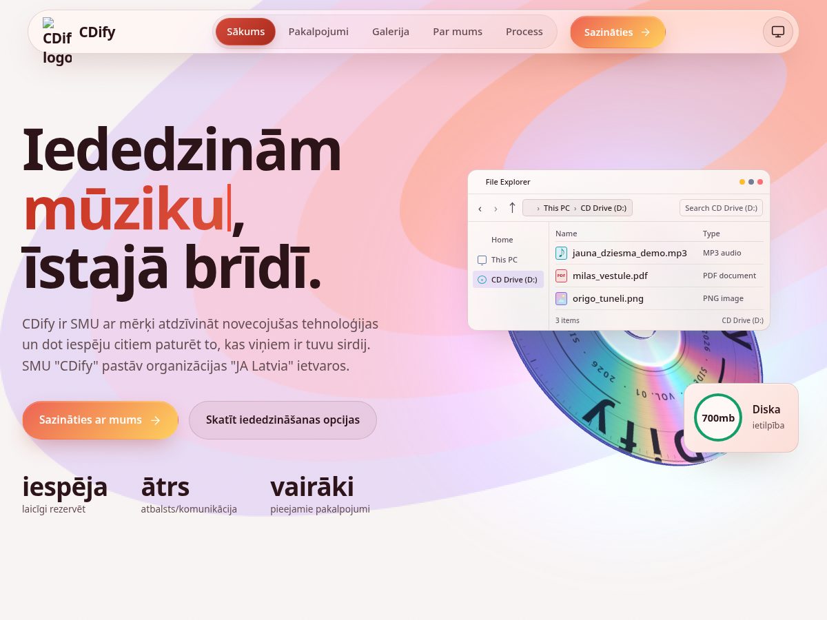 Landing-page snapshot of cdify.xyz