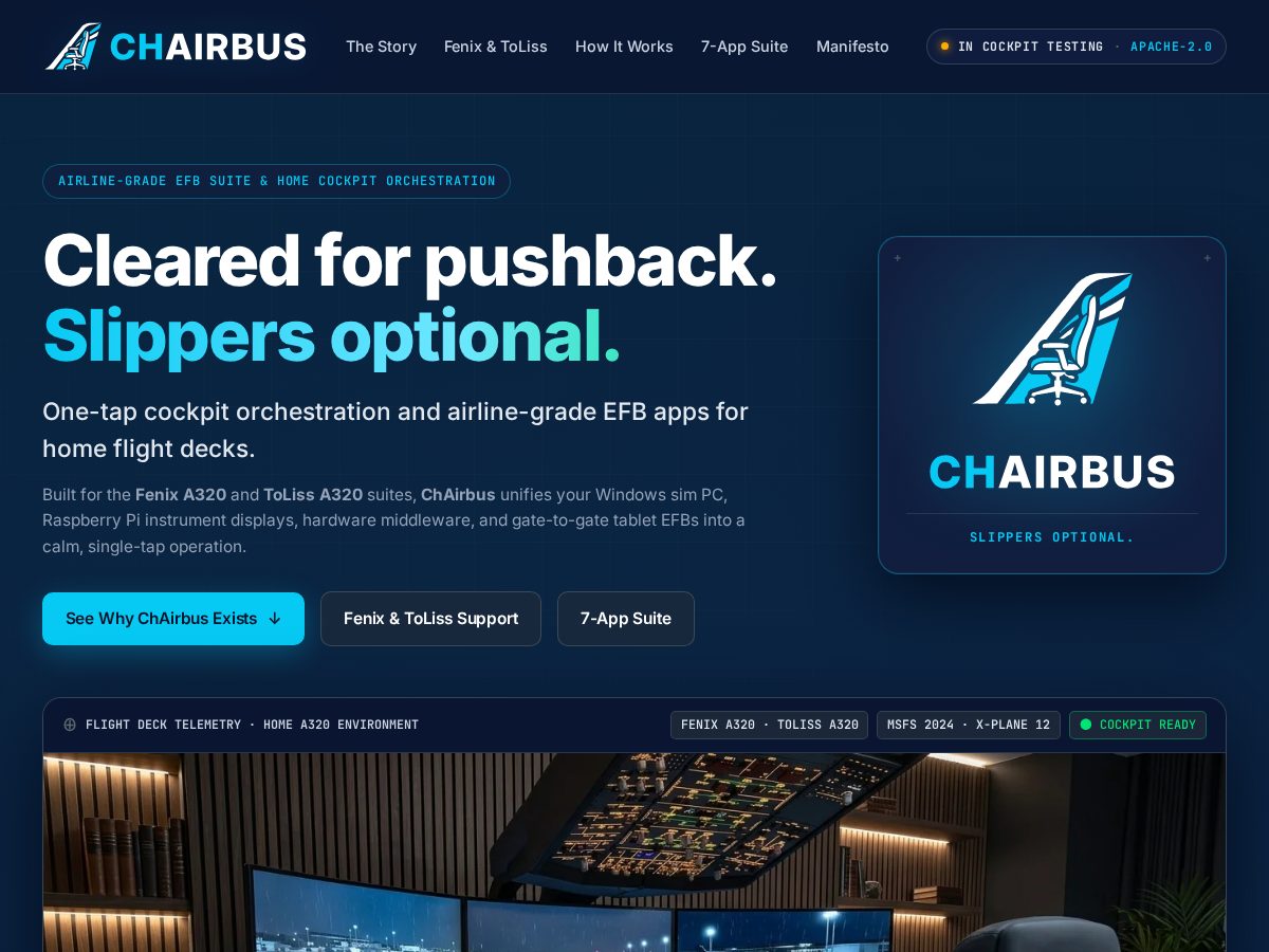Landing-page snapshot of chairbus.net