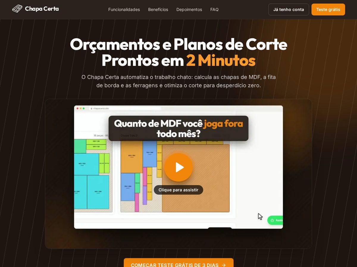 Landing-page snapshot of chapacerta.site