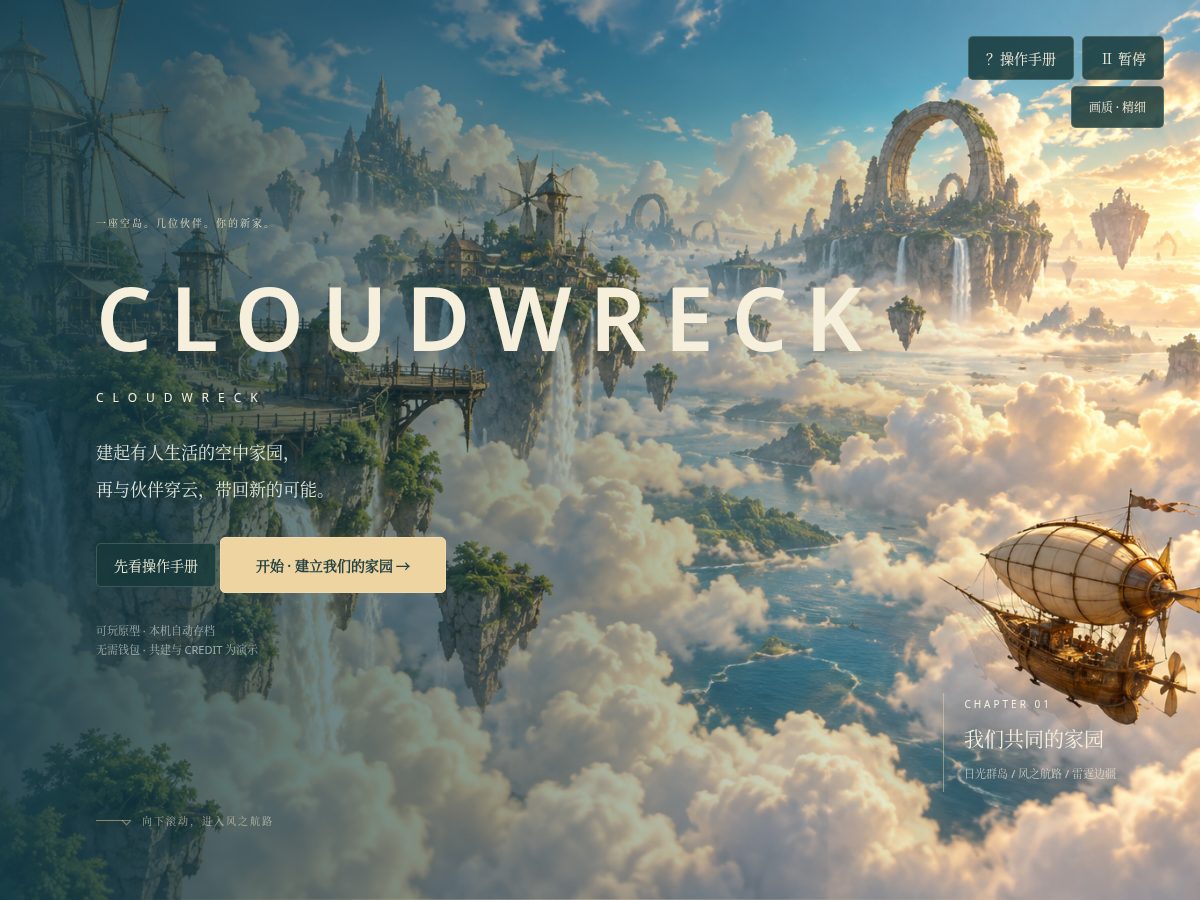 Landing-page snapshot of cloudwreck.fun