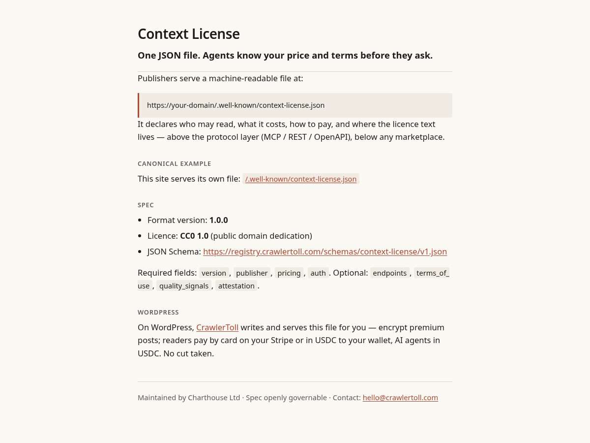 Landing-page snapshot of context-license.org