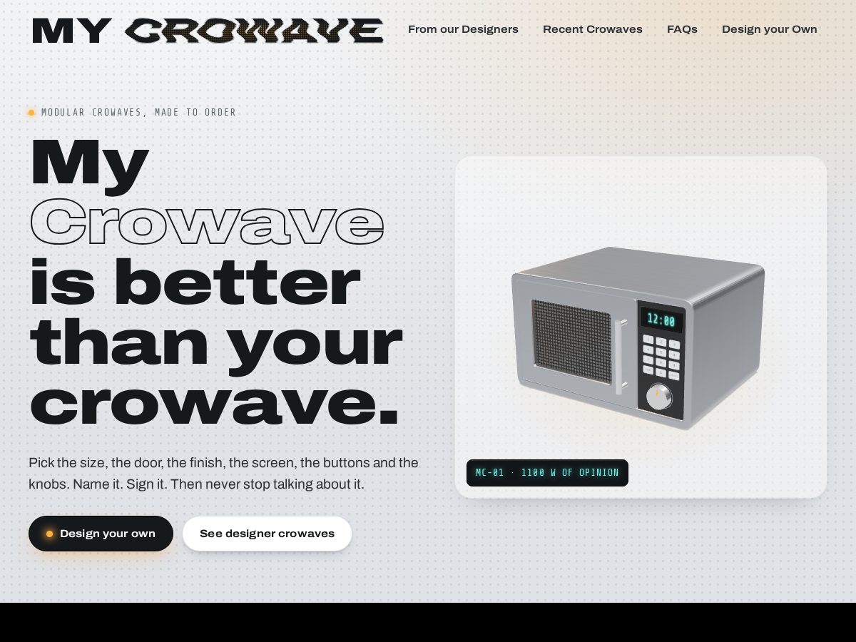 Landing-page snapshot of crowave.biz