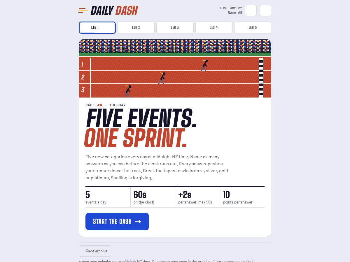 Landing-page snapshot of dailydash.lol