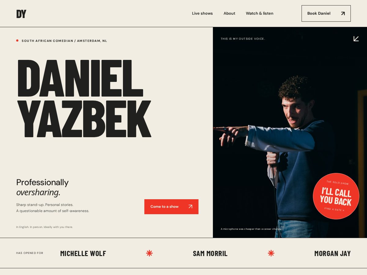 Landing-page snapshot of danielyazbek.xyz