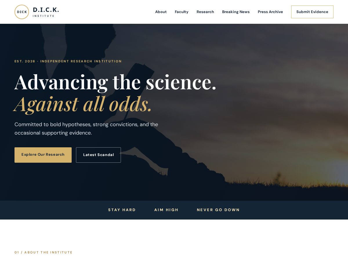 Landing-page snapshot of dick-institute.org