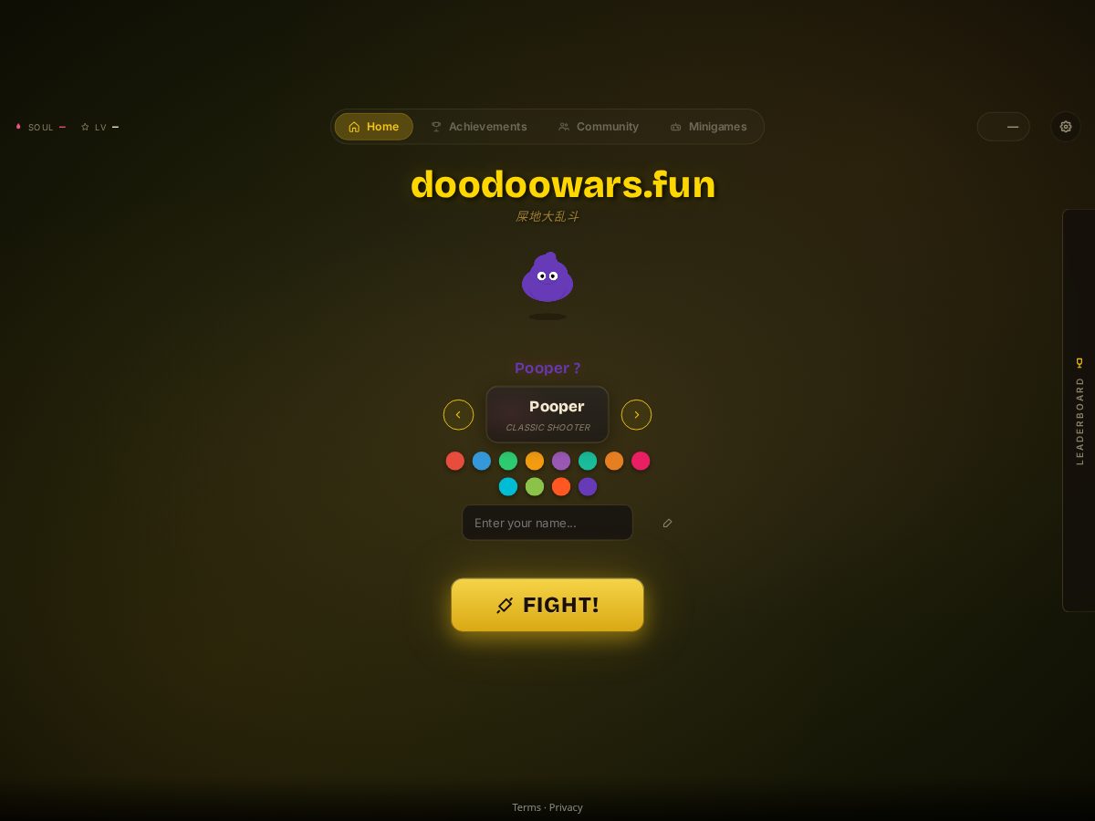 Landing-page snapshot of doodoowars.fun