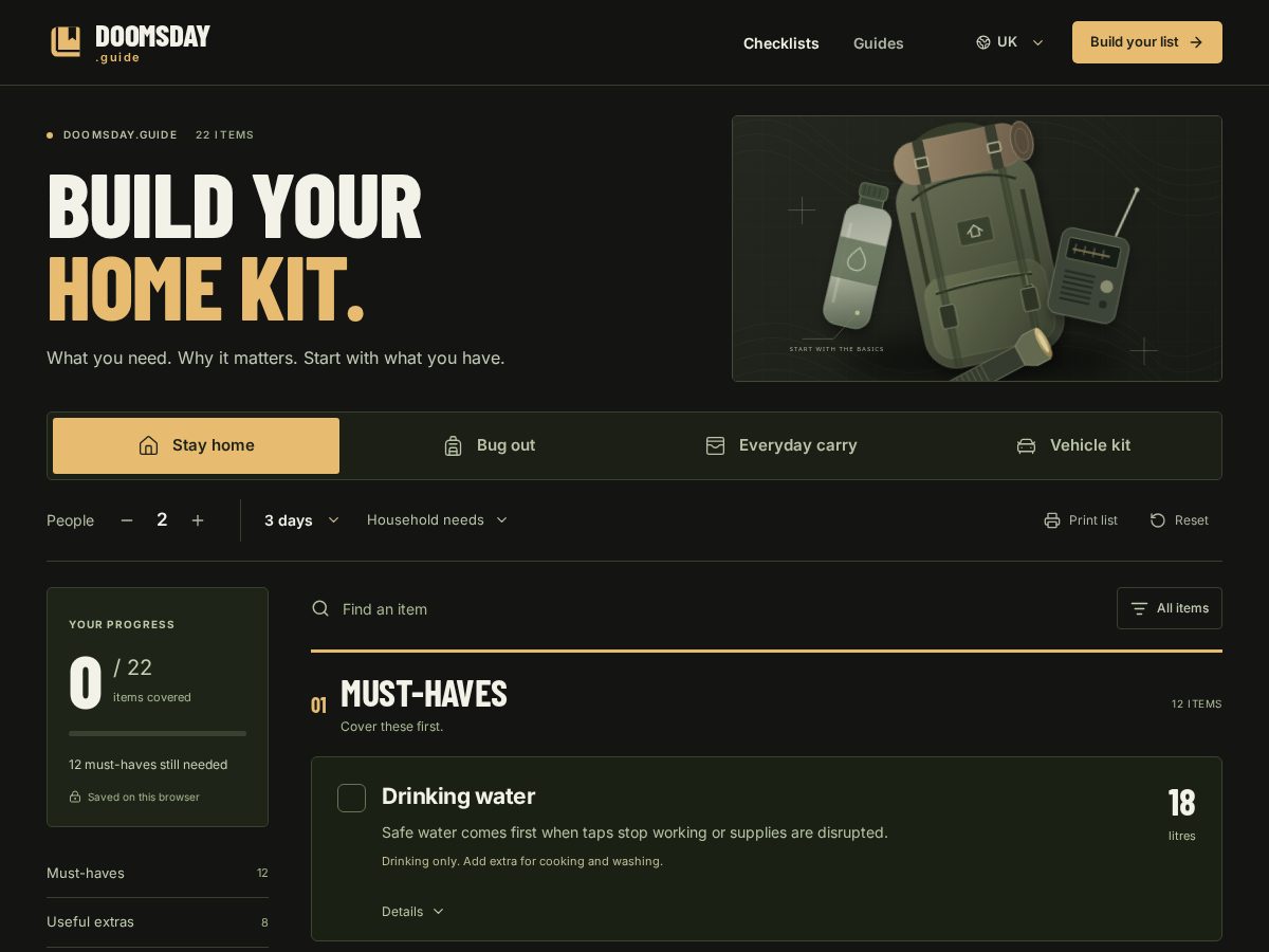 Landing-page snapshot of doomsday.guide