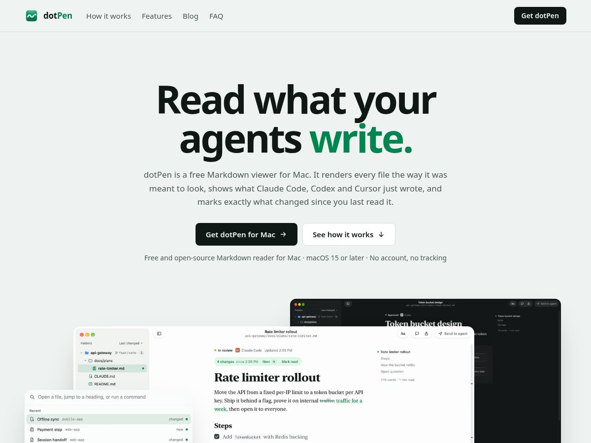 Landing-page snapshot of dotpen.app
