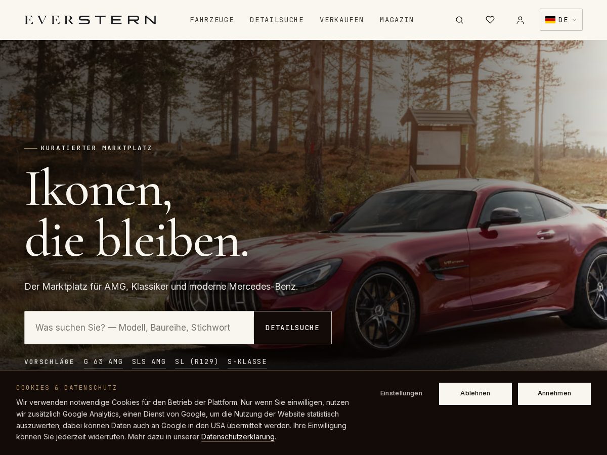 Landing-page snapshot of everstern.market