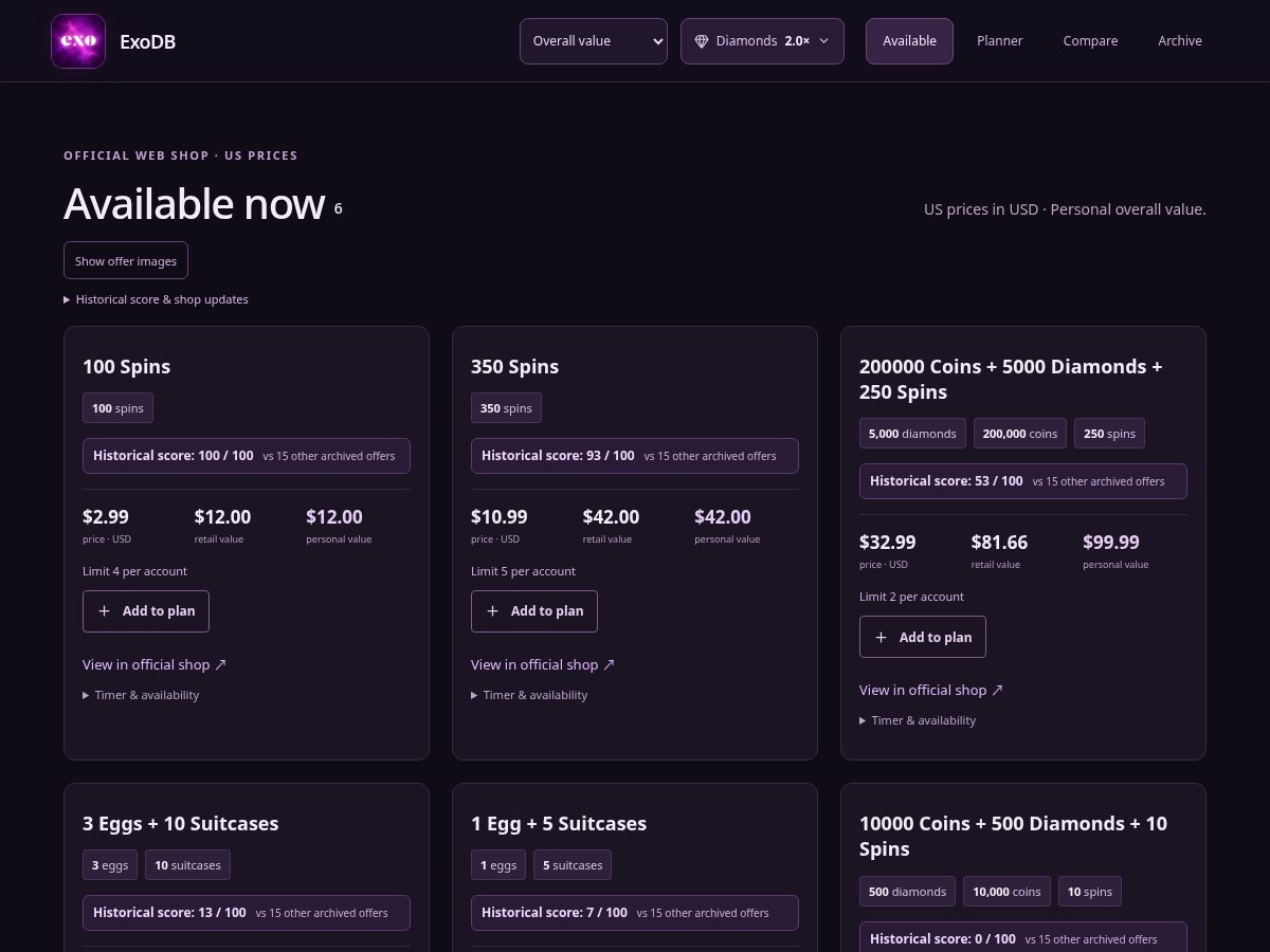 Landing-page snapshot of exodb.app