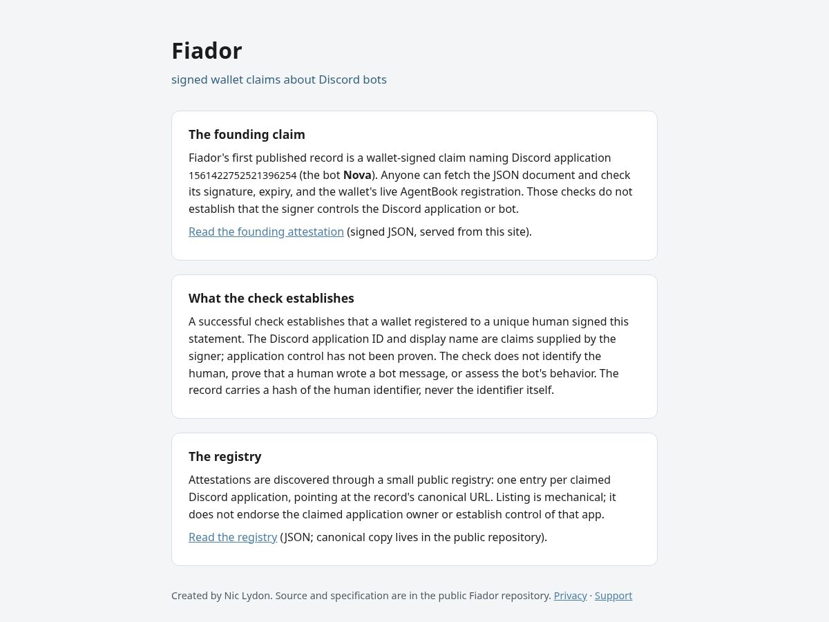 Landing-page snapshot of fiador.org