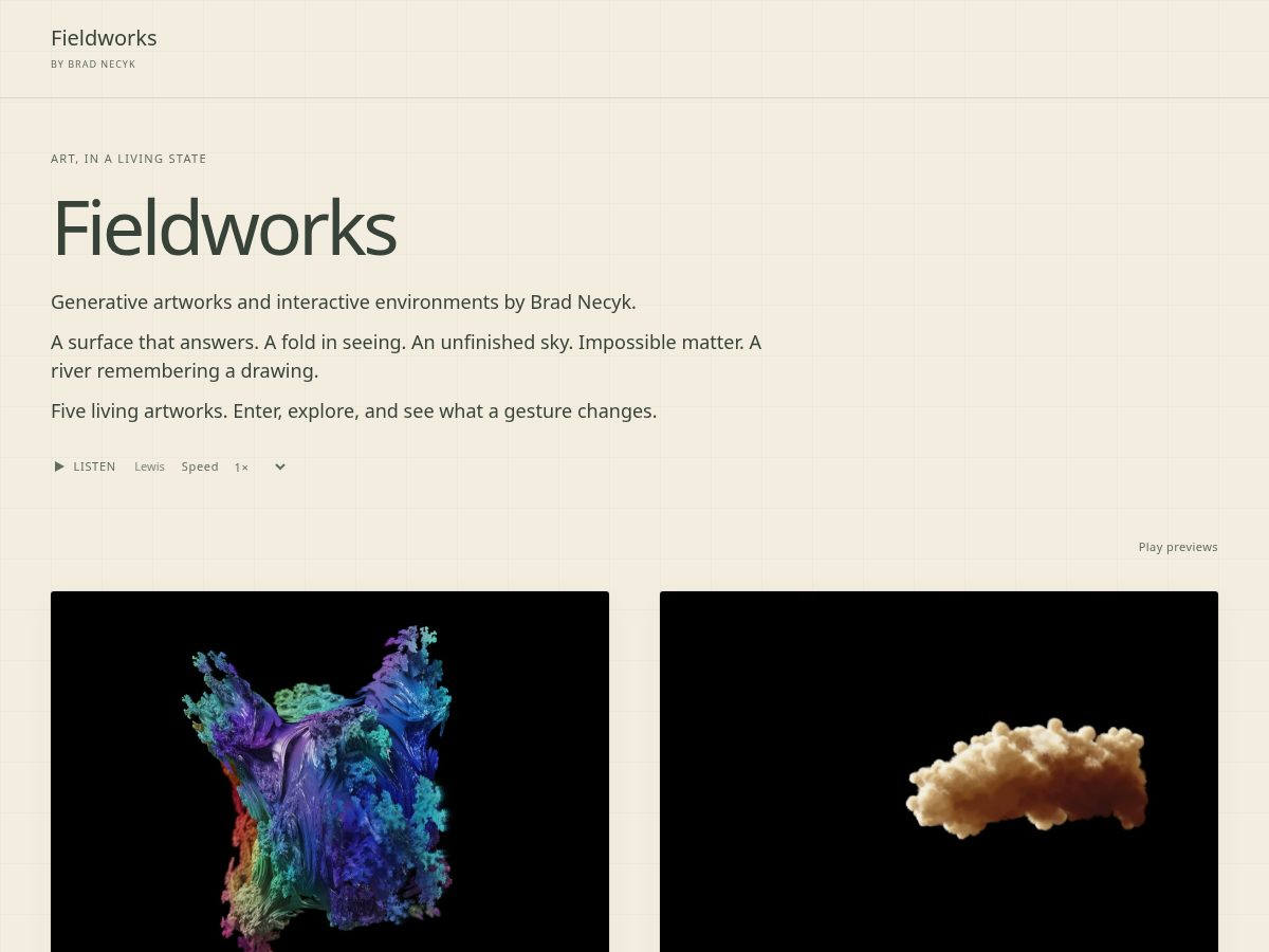 Landing-page snapshot of fieldworks.space