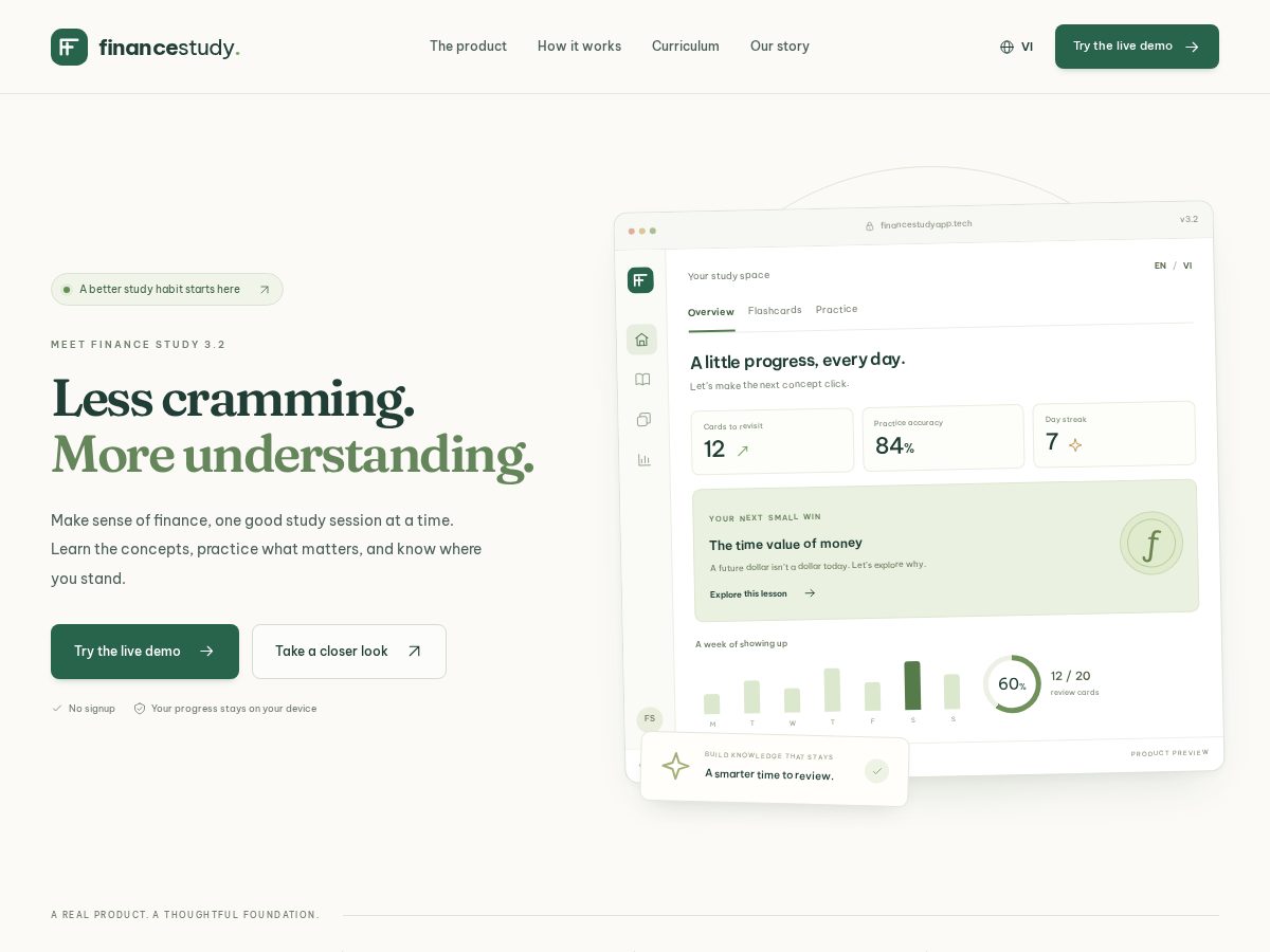 Landing-page snapshot of financestudyapp.tech