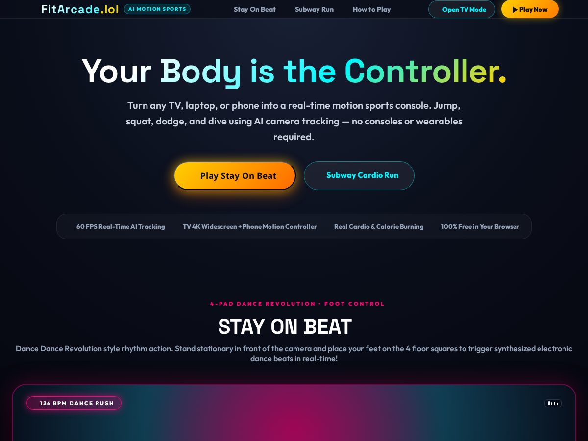 Landing-page snapshot of fitarcade.lol